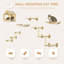 Arbre à chat unique fabriqué à partir d'étagères à chat avec 10 niveaux pour plus de hauteur, arbre de chat mural avec aire de jeu et hamacs