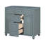 Meuble-lavabo simple 36 po avec 4 tiroirs et 2 armoires, meuble de rangement pour la salle de bain, meuble-lavabo avec cadre en bois massif 36 po