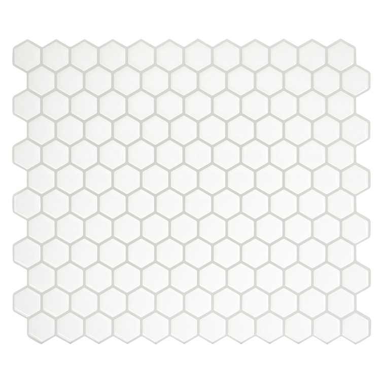 Peel and Stick Gel Backsplash Tile Hexago 11'' x 10'' (Set of 4)