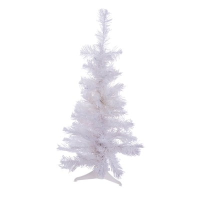 Arbre de noël artificiel blanc 2 pi pvc