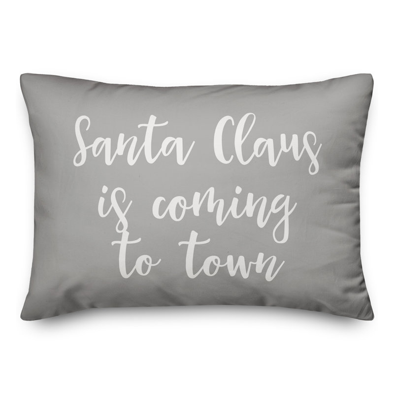  Coussin lombaire Santa Claus is Coming to Town, Gris