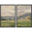 Rustic Countryside "Majestic Mountain Fields Nature Landscape, reproduction d'art sur toile encadrée 2 pièces-98374052-98374055