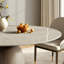 Ensemble de salle à manger 5 pièces rond en noyer foncé avec plateau gris 47 po et chaises rembourrées-778977488-778977495