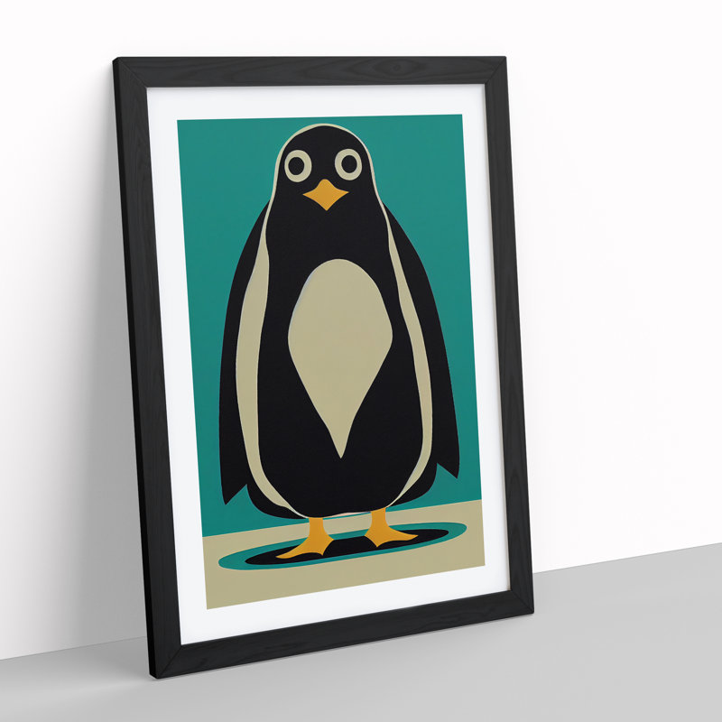Penguin Abstract Art No.8 - Wall Art, Black Framed, 64cm H x 46cm W