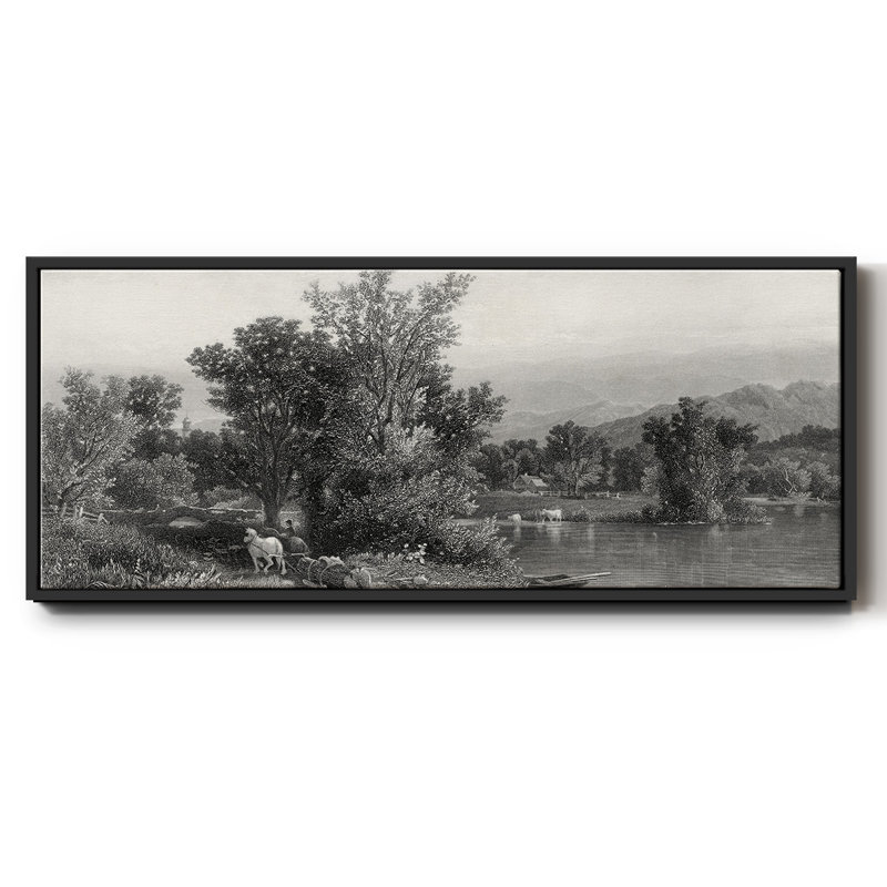 The Housatonic - Impression sur cadre flottant, H 20 po x l 50 po x P 1,5 po, Noir