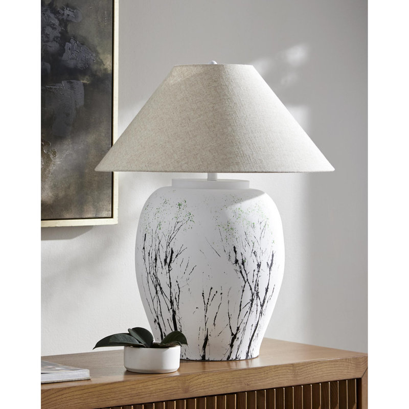 Forest Table Lamp, Beige, White/Black
