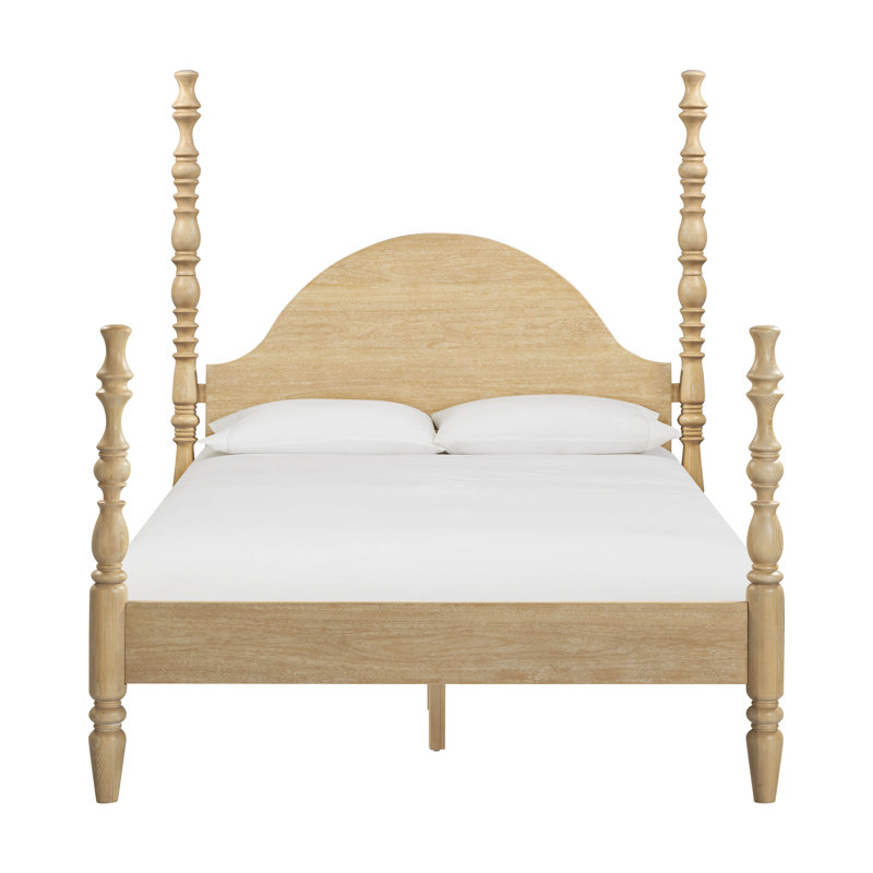 Rosalie Washed Natural Ash Queen Bed, Beige, Queen