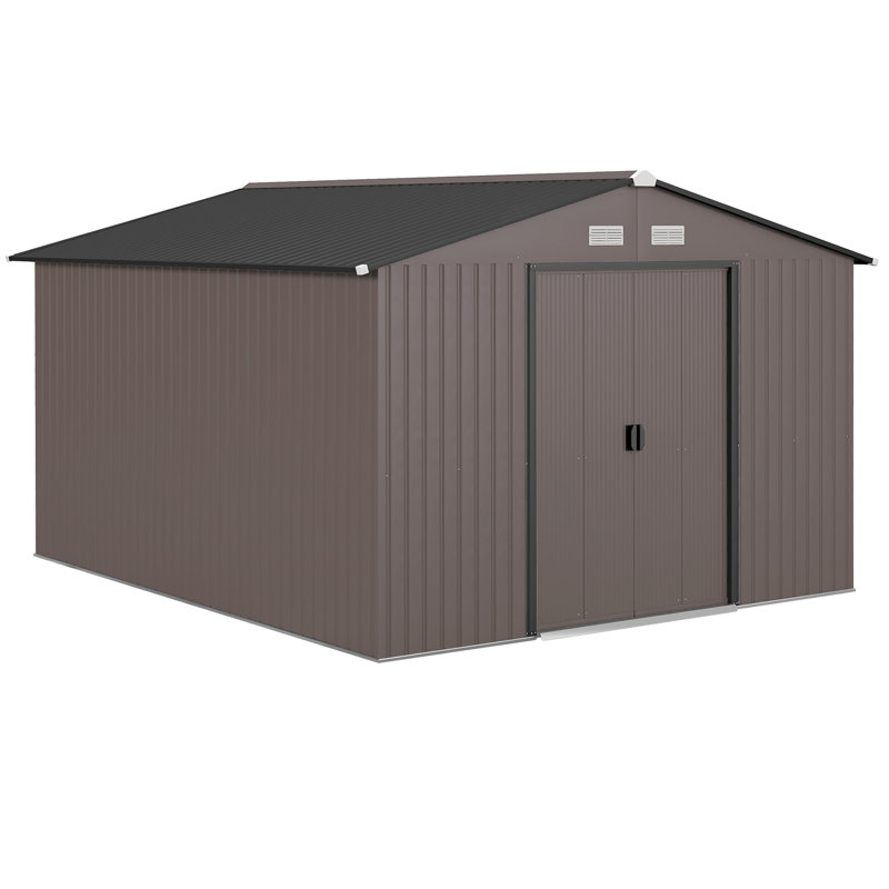 7 ft. W x 4 ft. D Stainless Steel Tool Shed, Brown, 11' x 9'