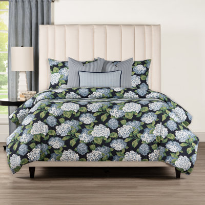 Magnolia Home Fashions Summerwind Indigo 100% Cotton Luxury Duvet Cover and Insert Set