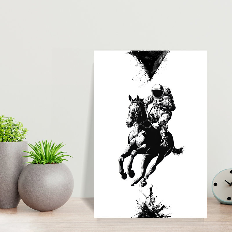 Art mural cheval cosmique abstrait moderne