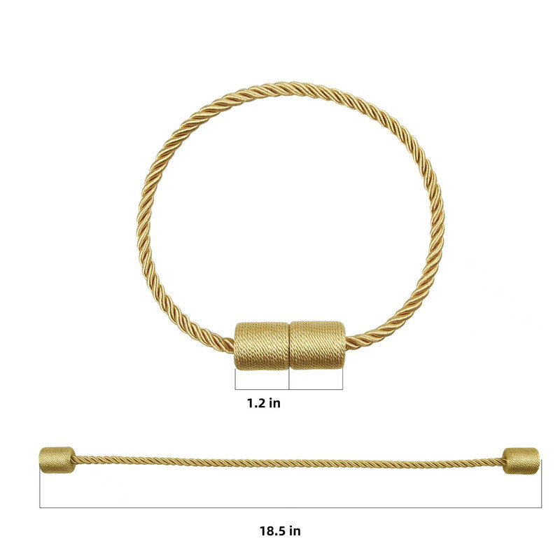 Embrasses de rideaux à cylindre magnétique 2 pièces, Beige