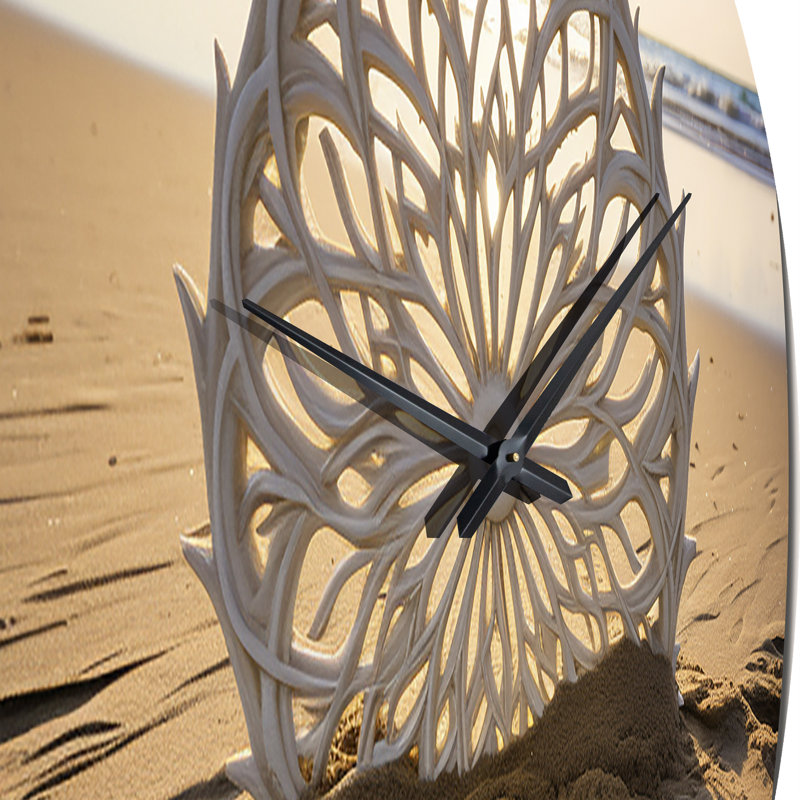 Horloge murale Majestic Mandala On The Beach I, Moyenne