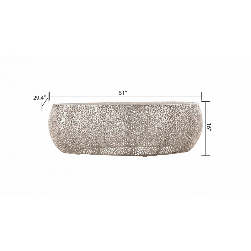 Table basse ovale, Argent argent
