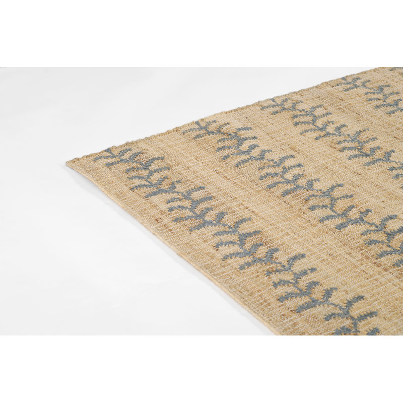 Erin Gates by Momeni Orchard Vine Stripe Jute and Wool Hand Woven Blue Area Rug, Runner 2'3" x 8'