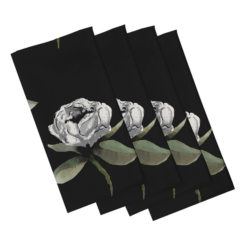 Chastelyn Floral Bunch Napkins, Black