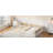 Wood Full Size Upholstered Platform Bed with Guardrail and Pillow, Beige-2116018233