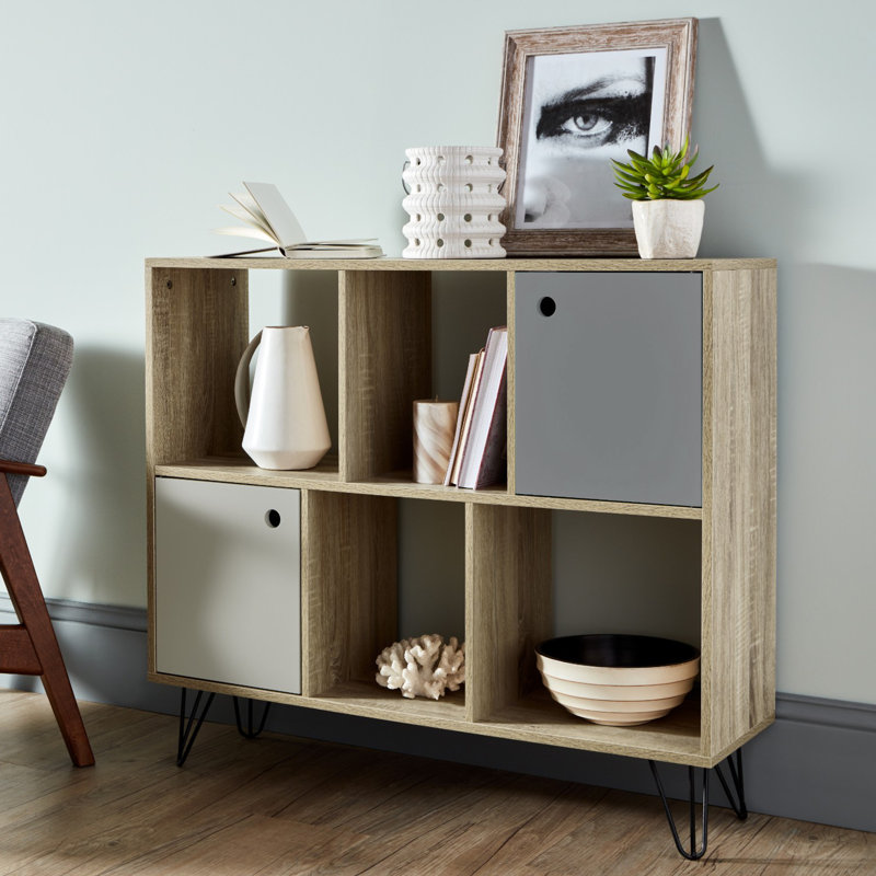 Azeil Bookcase, Natural/Grey