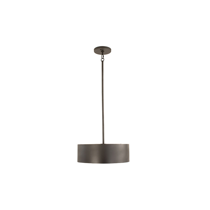 Azores Matte Black Crystal Drum Pendant Light