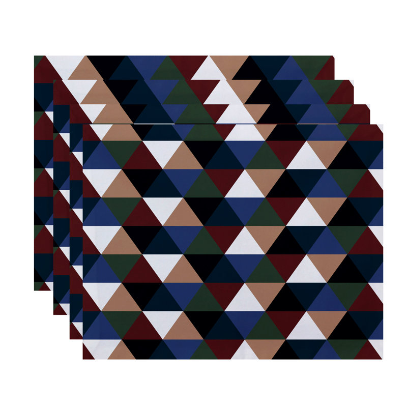 Ensemble de napperons 4 pièces Mata, Rouille/ Bleu