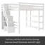 Lit mezzanine avec tablettes, escalier de rangement, petite armoire-1235315397