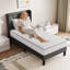 Linen fabric soft bed frame with USB charging port-2127216256-2127216257