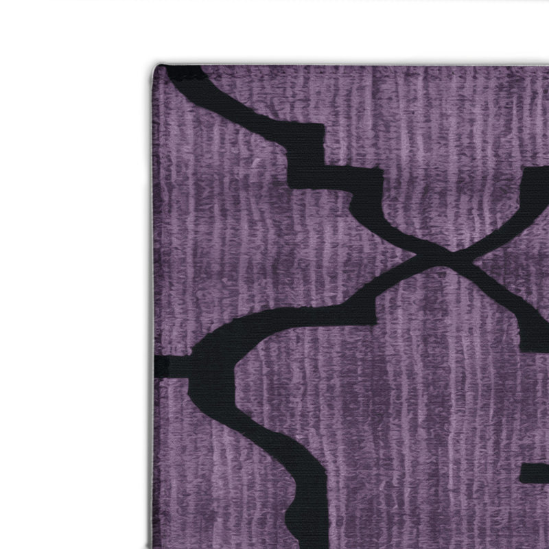 Trellis Purple Indoor and Outdoor Area Rug, Rectangle 4' x 6'