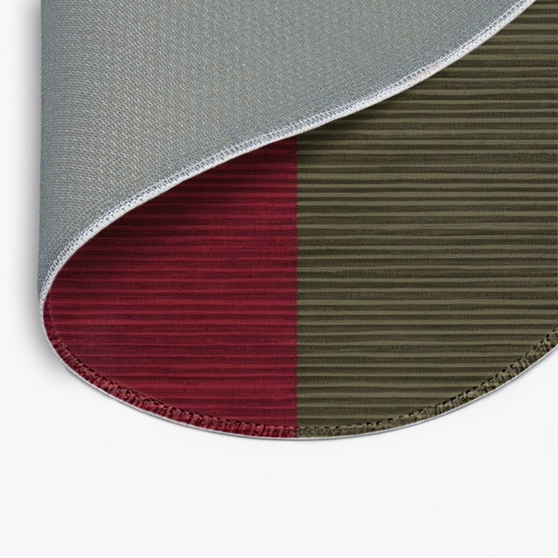 Tapis intérieur / extérieur rouge HorizontalStripes, Rond 5 pi
