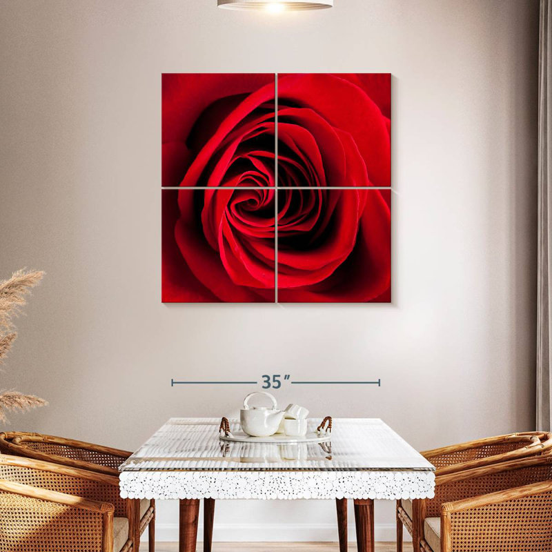 Rose rouge Harnek en fleurs, H 38 po x l 38 po