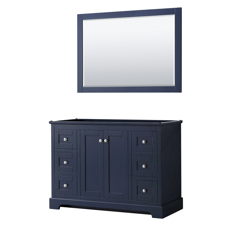 Avery 47.25'' Single Bathroom Vanity Base Only, Dark Blue/Polished Chrome