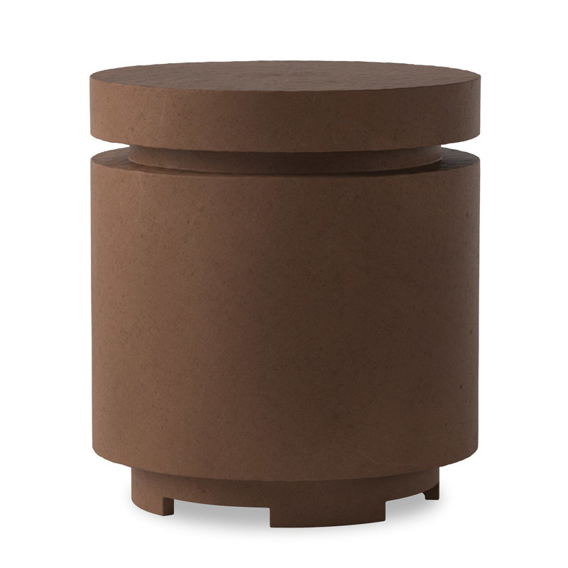 Higgins 22" H x 20" W Concrete Propane Outdoor Fire Pit Table, Clay Concrete
