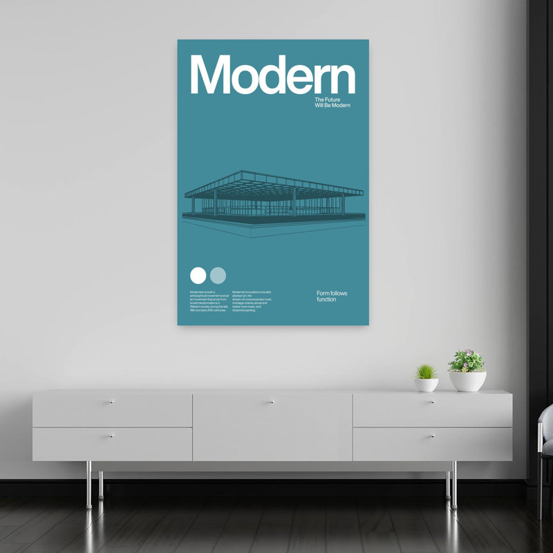 Contemporary Art Abstract Contemporary Geometric Architecture Wall Art 1 Piece Wrapped Canvas Wall Art