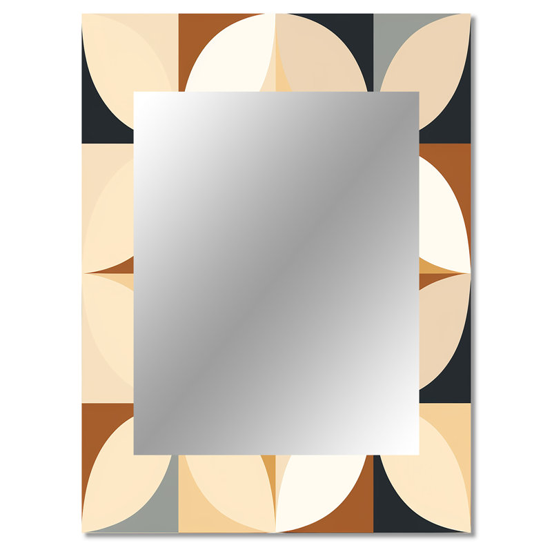 Geometric Harmony - Geometric  Large Mirror, Geometric Unique Wall Mirror Decor, Printed Metal Art, 40" x 30"