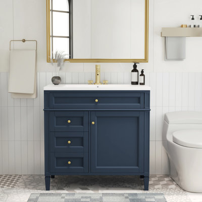 36'' Single Bathroom Vanity with Ceramic Top