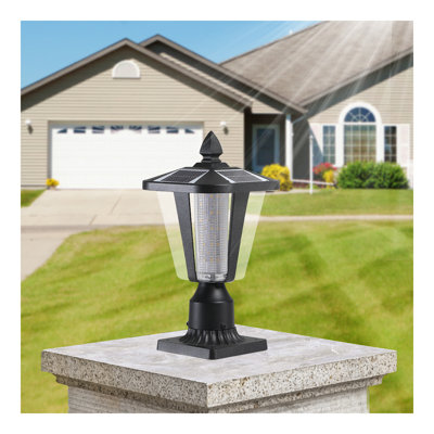 15"(H) Solar Powered Outdoor Lantern, Modern Garden Light with LED for Pathways, Yards, and Driveways (1-Pack)
