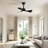 28 In. Matte Black Abs Blades Downrod Mount Industrial Ceiling Fan With Integrated Led Light Kit With Remote Included-136926730