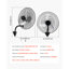 Ventilateur mural, ventilateur mural oscillant de 20 po, 3 vitesses, longue distance de circulation d'air, angle de rotation réglable, mécanique puissant pour l'industrie, commercial, garage, atelier, gymnase, noir