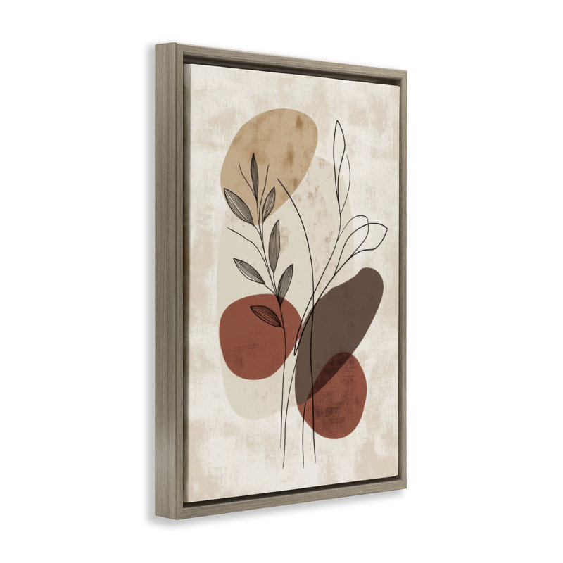  Toile de brins neutres par LSR Design Studio, H 31 po x l 21 po, Cadre flottant orme Montalcino