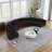 Chenille Curved Boneless Sectional Sofa With 6 Pillows,Curved Symmetrical Modular Semi Circular Sofa Sectional-447976392