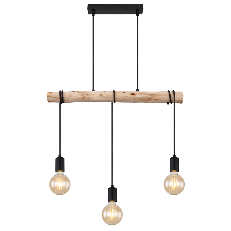 Nazarene 3 - Light Black Kitchen Island Pendant, Nature