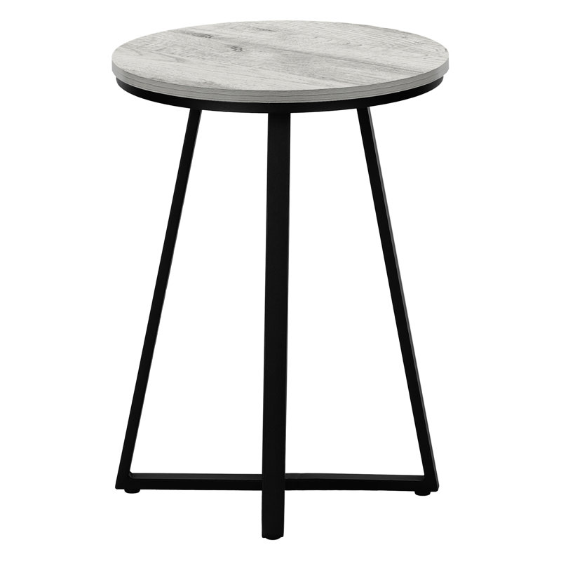 Table d'appoint Contemporary Living - stratifié gris, métal noir, détails de bureau modernes, espace