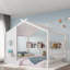 Lit sur pied avec tablettes de rangement-2121821498-2121821499