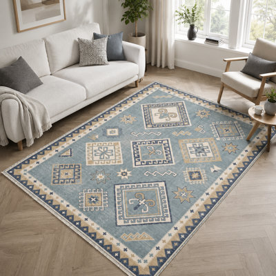 Geometric Cotton and Chenille Flatweave Area Rug