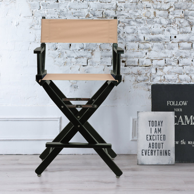 Chaise de réalisateur pliante 24 po, Tanné, Noir, noir, noir, noir