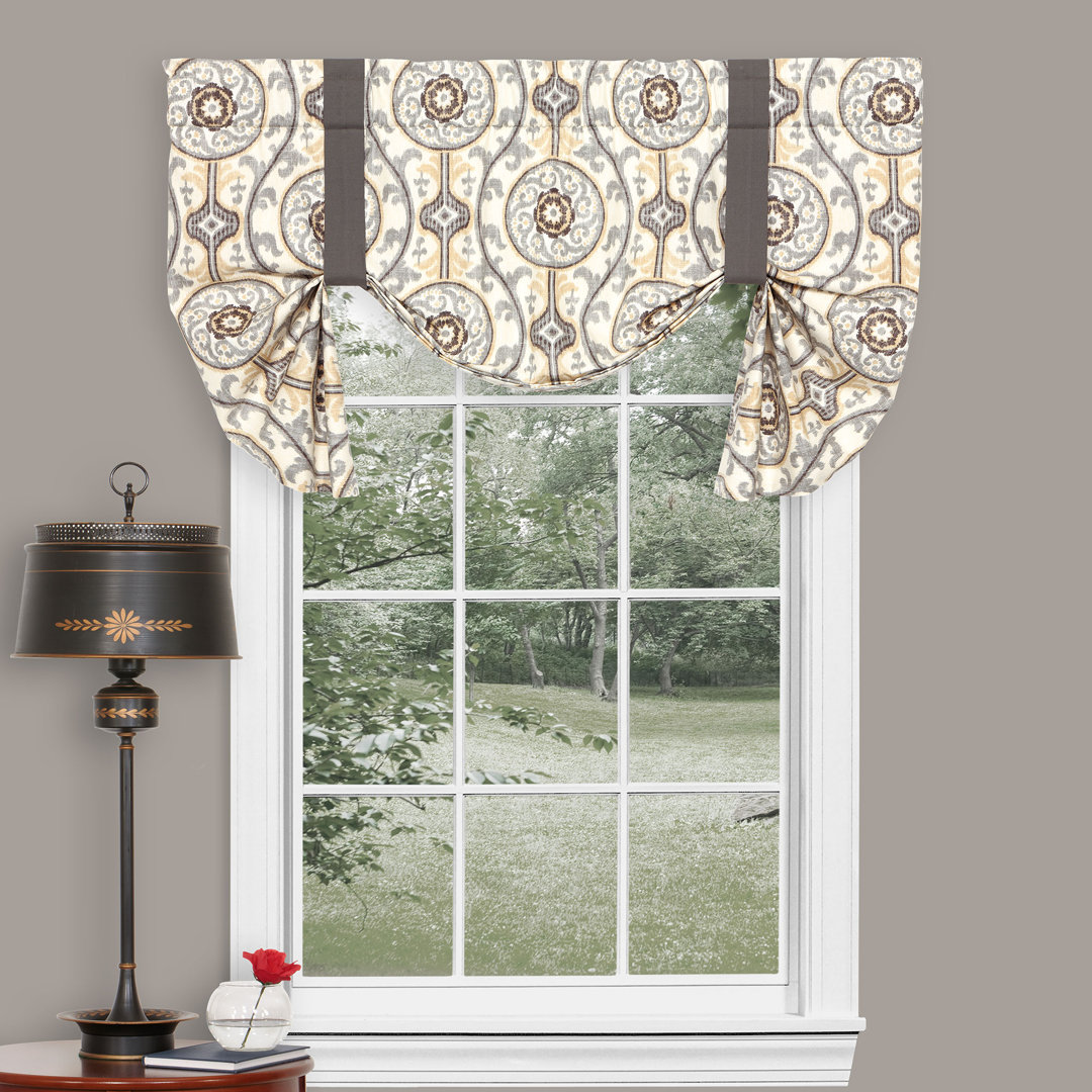 Izmir Cotton Geometric Tie-Up Window Valance thomasville at home