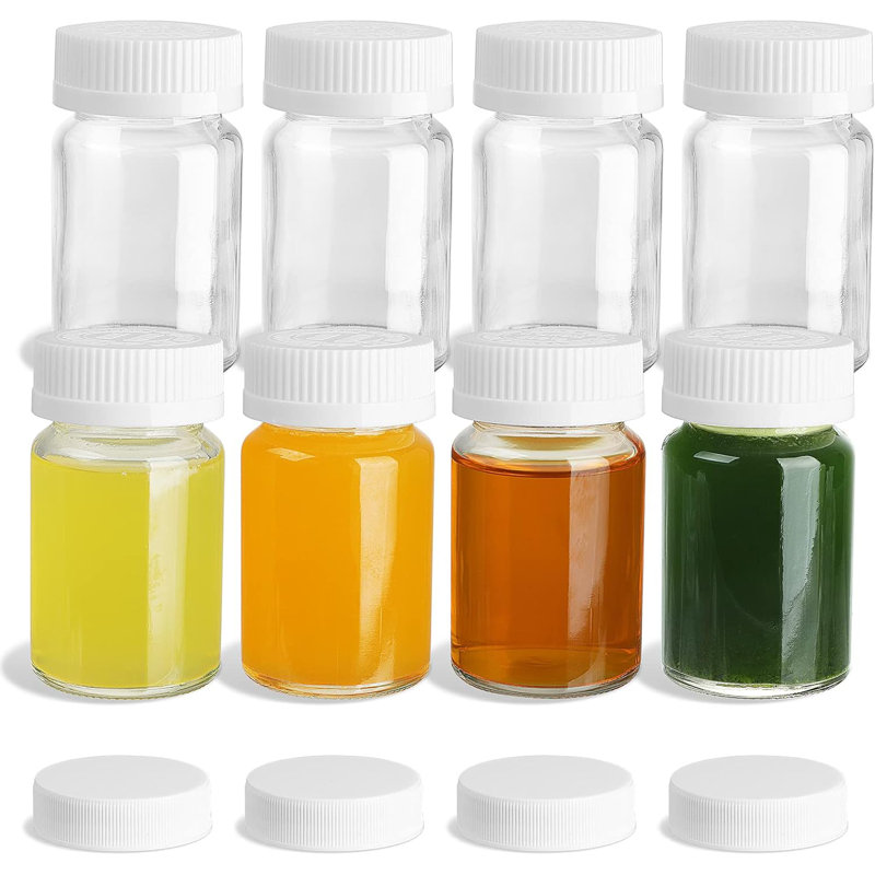 8 bouteilles de jus en verre de 2,5 oz Syntic, étanches, gingembre, bouteille de voyage (ensemble de 8)
