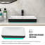 19"X12" White & Black Semi-Recessed Ceramic Bathroom Sink - Countertop Vessel Design
