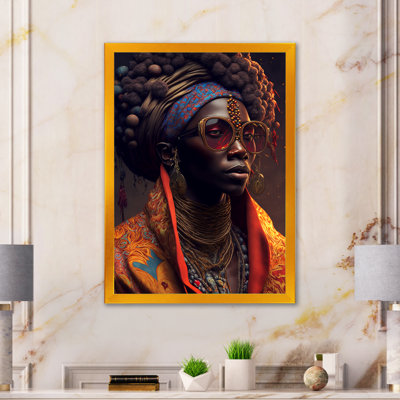 Femme afro-américaine lunettes de soleil Funky Traditiona