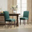 Chaise de salle à manger rembourrée en tissu de 6 po d'épaisseur avec pieds en bois massif, garniture cloutée et dossier haut ergonomique 6 po-33072527-64551233