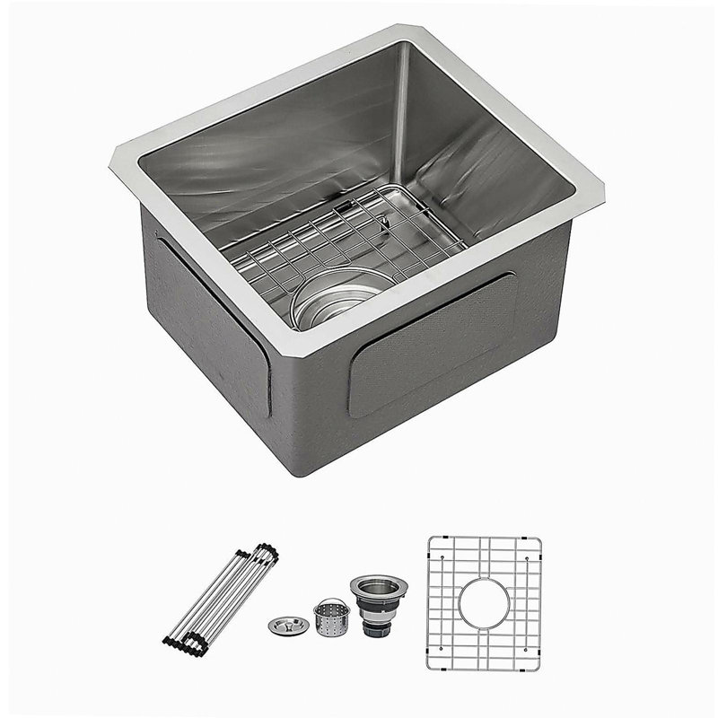 Évier de cuisine encastré 13 po - 13 po x 15 po x 9 po en acier inoxydable