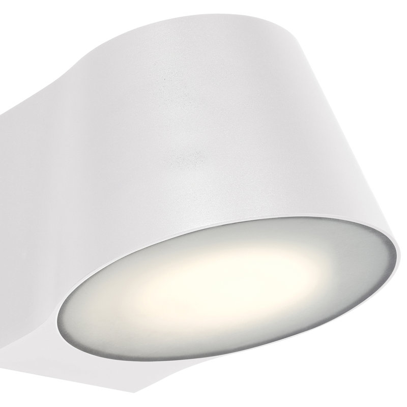Poinar Bi-Directional Outdoor LED Wall Mount, White